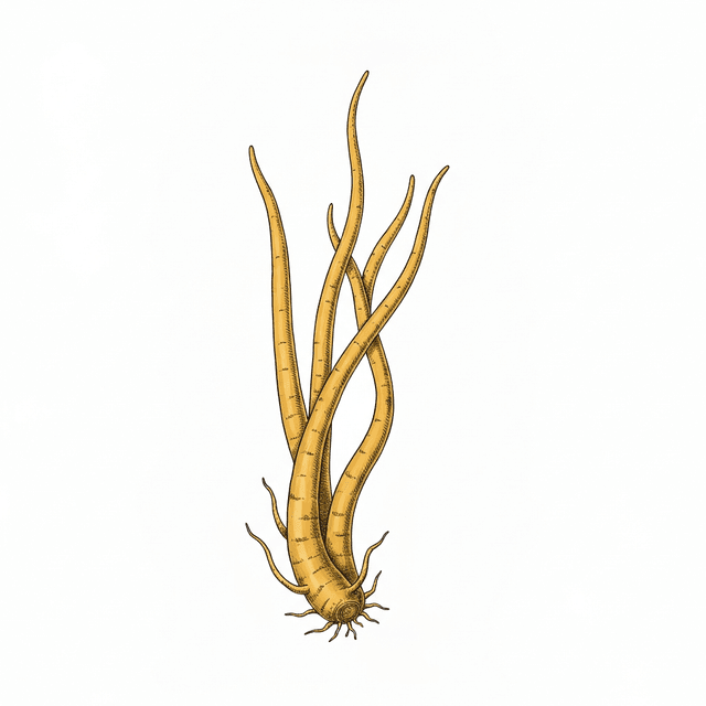 Fingerroot - กระชาย (Krachai) Fingerroot (กระชาย (Krachai)) Ghibli style botanical illustration